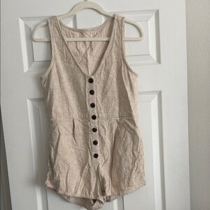 Sleeveless Beige Jumpsuit